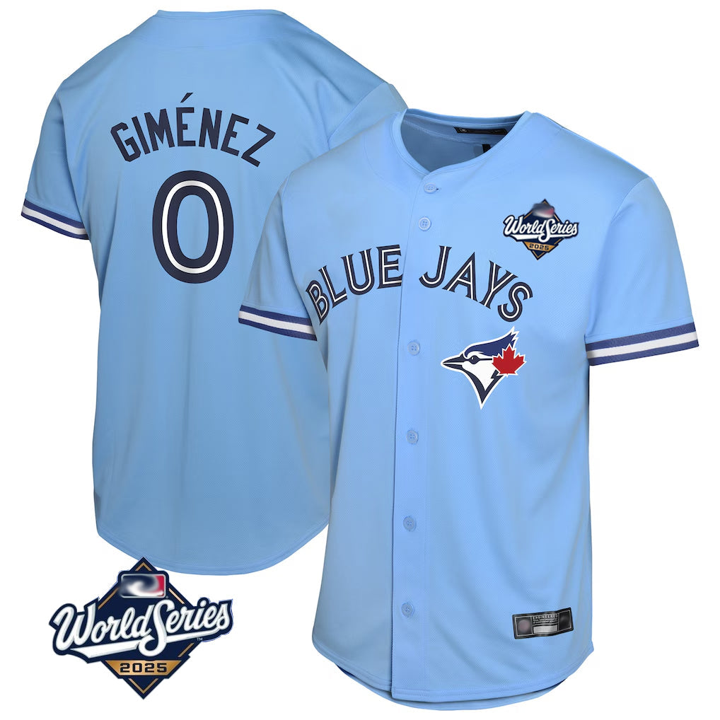Davalo T.Blue Jays #0 Andres Gimenez Player Blue 2025 World Series Game Stitched Jerseys