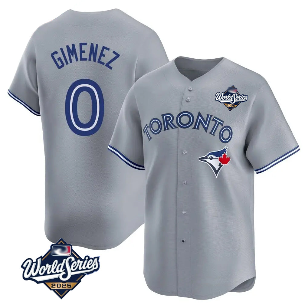 Davalo T.Blue Jays #0 Andres Gimenez Player Gray 2025 World Series Game Stitched Jerseys