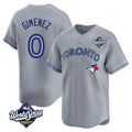 Davalo T.Blue Jays #0 Andres Gimenez Player Gray 2025 World Series Game Stitched Jerseys
