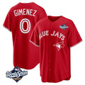 Davalo T.Blue Jays #0 Andres Gimenez Player Red 2025 World Series Limited Stitched Jerseys