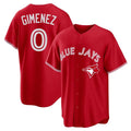 Davalo T.Blue Jays #0 Andres Gimenez Player Red Home Game Stitched Jerseys