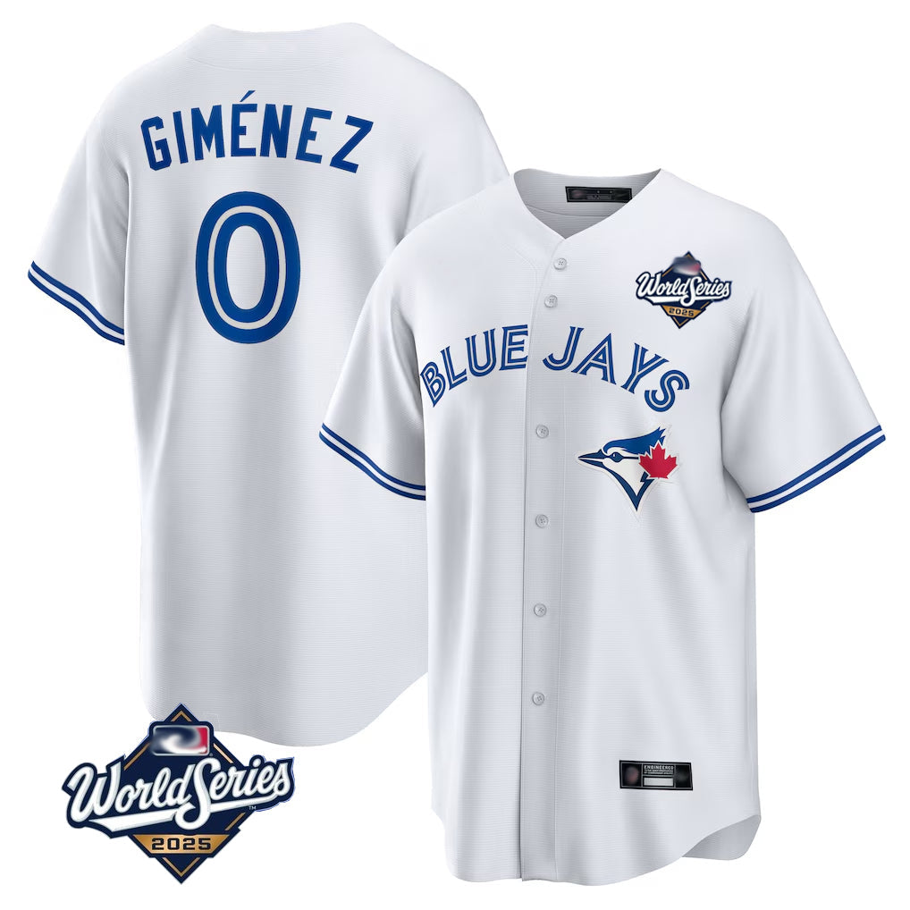 Davalo T.Blue Jays #0 Andres Gimenez Player White 2025 World Series Game Stitched Jerseys
