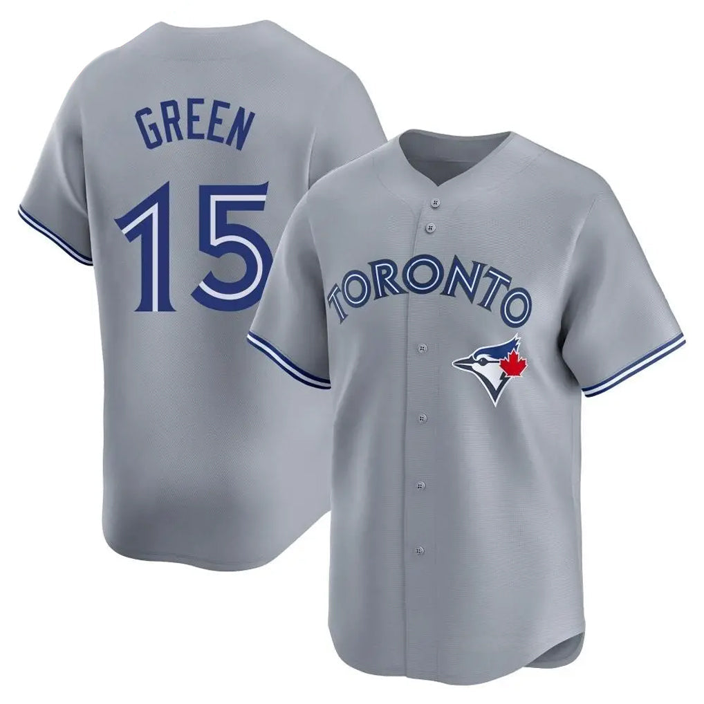 Davalo T.Blue Jays #15 Chad Green Player Gray Home Game Stitched Jerseys