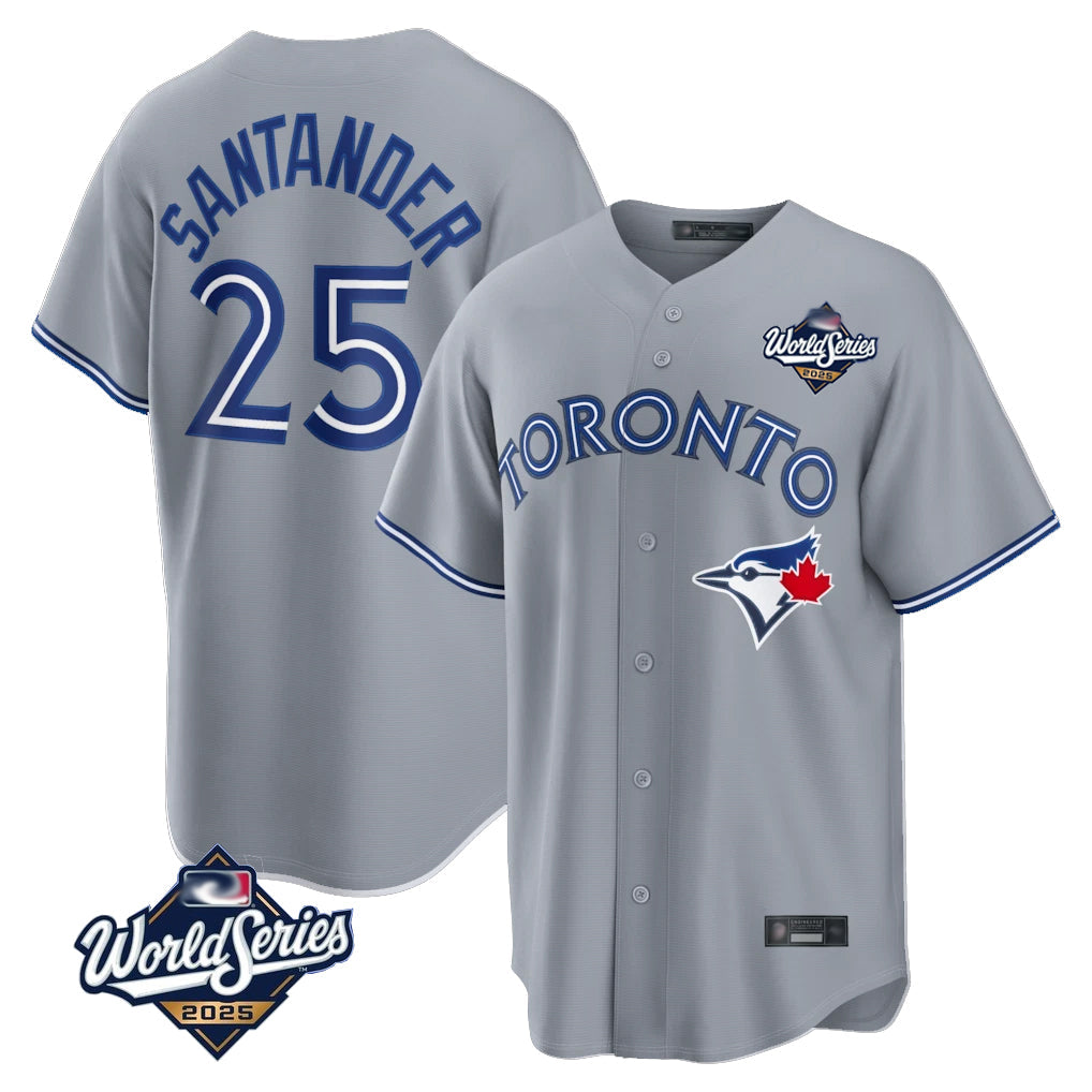 Davalo T.Blue Jays #25 Anthony Santander Player Gray 2025 World Series Home Limited Stitched Jerseys