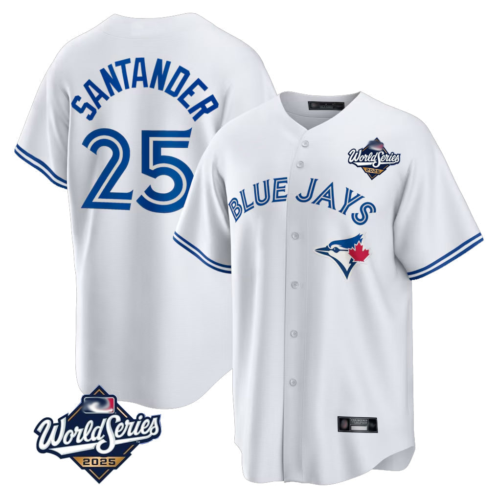 Davalo T.Blue Jays #25 Anthony Santander Player White 2025 World Series Game Stitched Jerseys