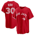 Davalo T.Blue Jays #30 Alejandro Kirk Player Red Home Game Stitched Jerseys