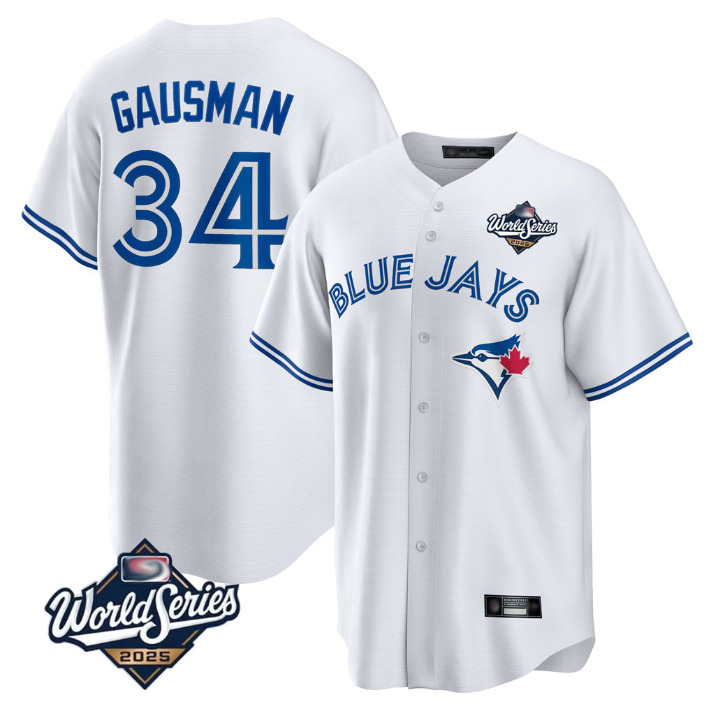 Davalo T.Blue Jays #34 Kevin Gausman Player White 2025 American League All Stitched Jersey