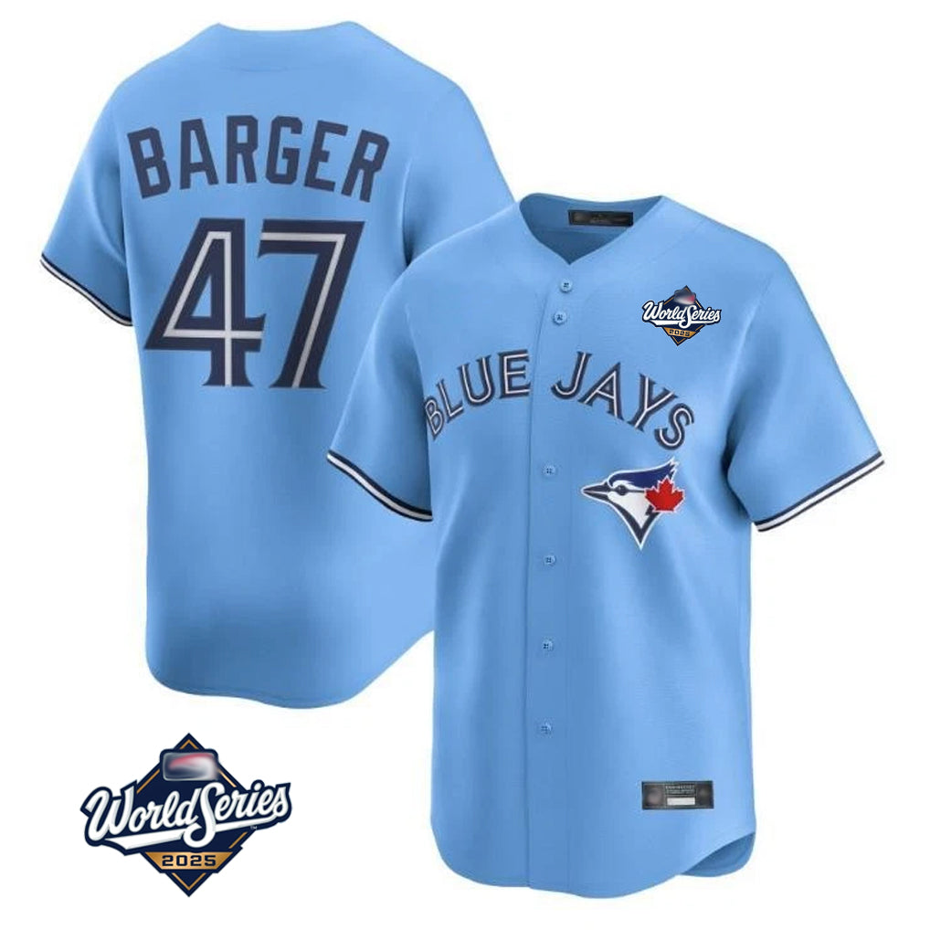 Davalo T.Blue Jays #47 Addison Barger Player Blue 2025 World Series Limited Stitched Jerseys
