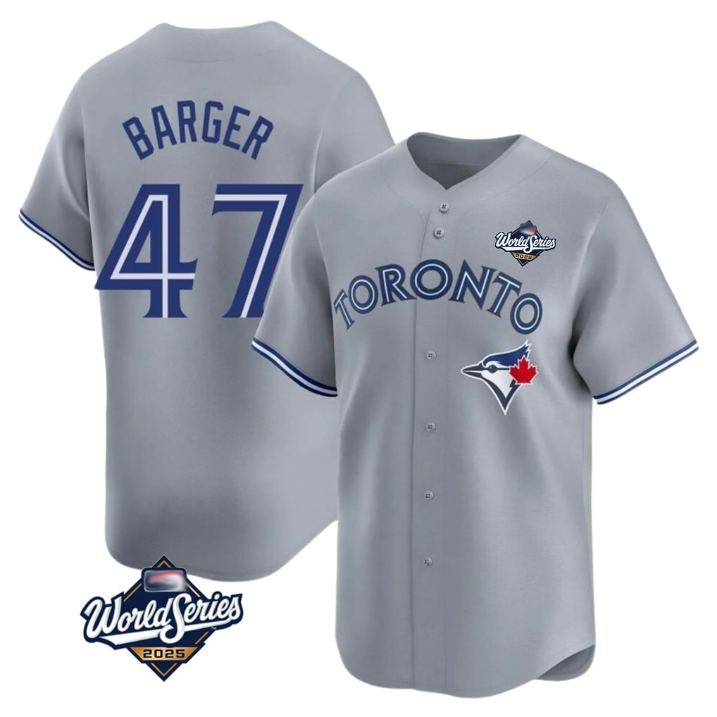 Davalo T.Blue Jays #47 Addison Barger Player Gray 2025 World Series Stitched Jerseys