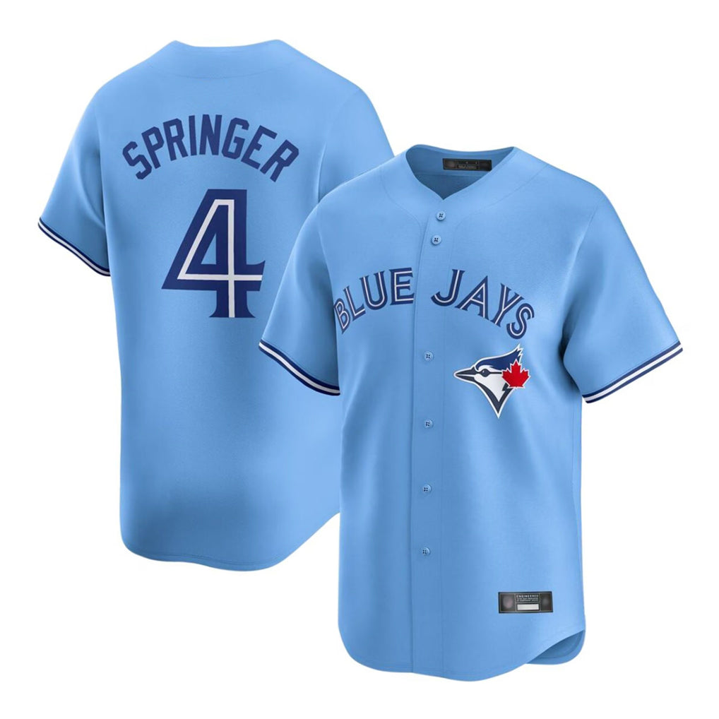 Davalo T.Blue Jays #4 George Springer Player Blue Home Game Stitched Jerseys