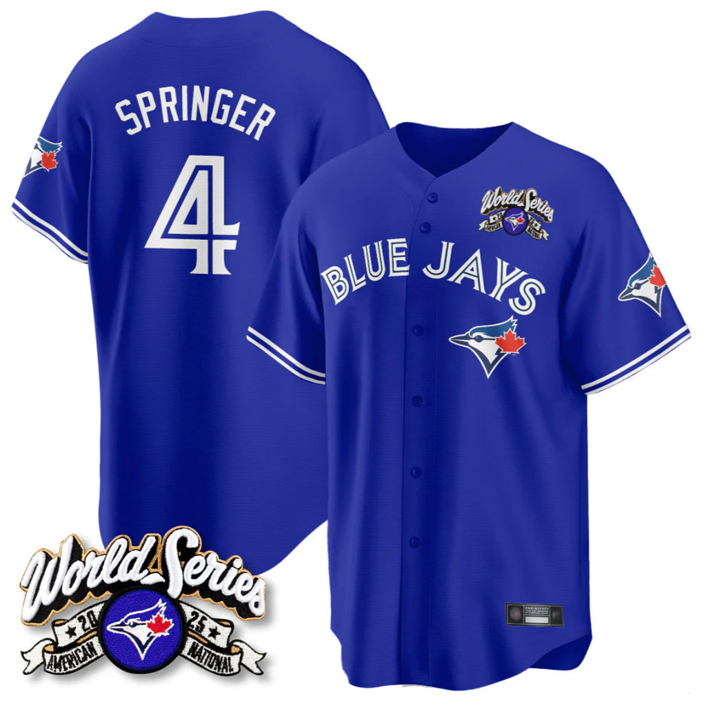 Davalo T.Blue Jays #4 George Springer Player Royal 2025 American League All Stitched Jersey