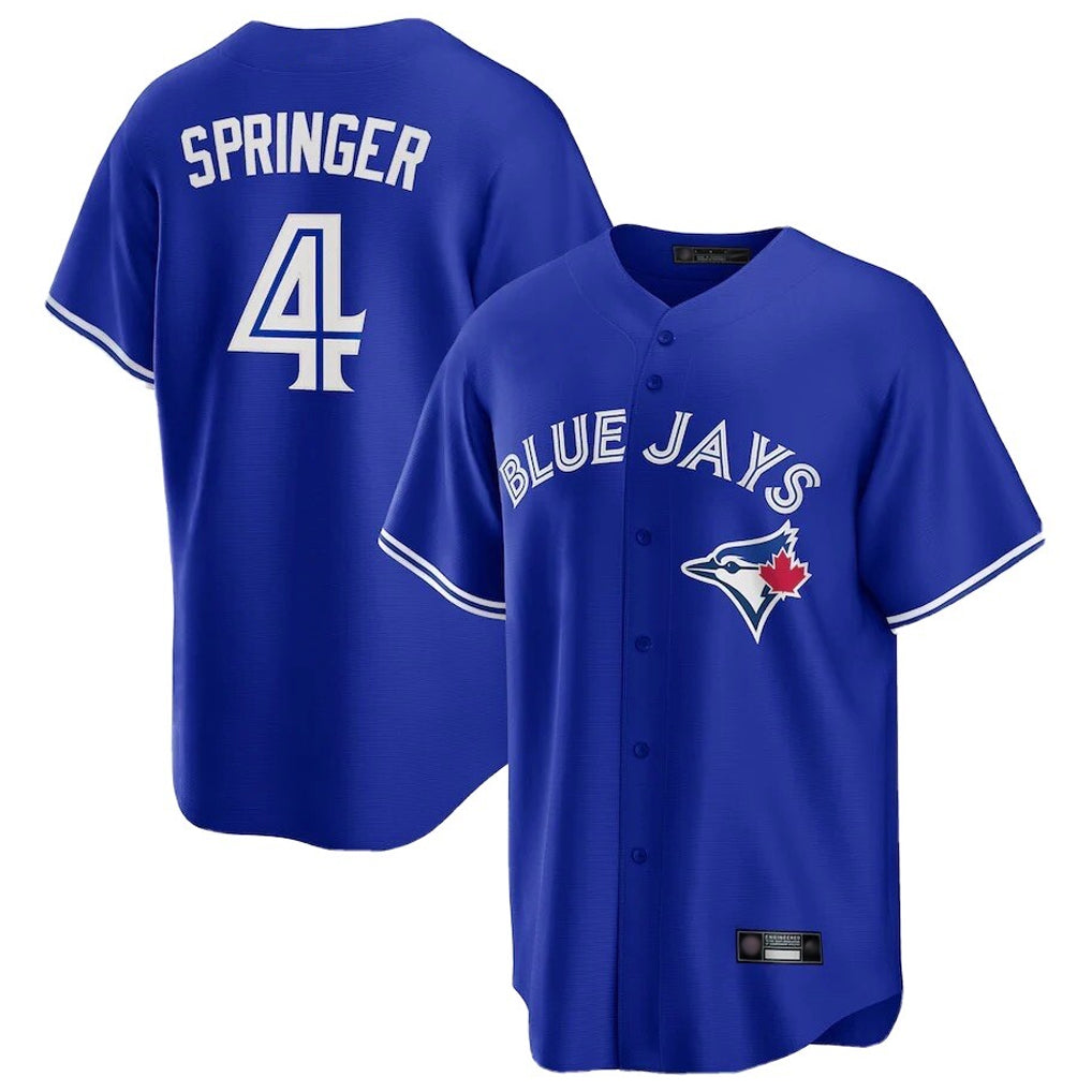 Davalo T.Blue Jays #4 George Springer Player Royal Home Game Stitched Jerseys