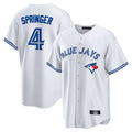 Davalo T.Blue Jays #4 George Springer Player White Home Game Stitched Jerseys