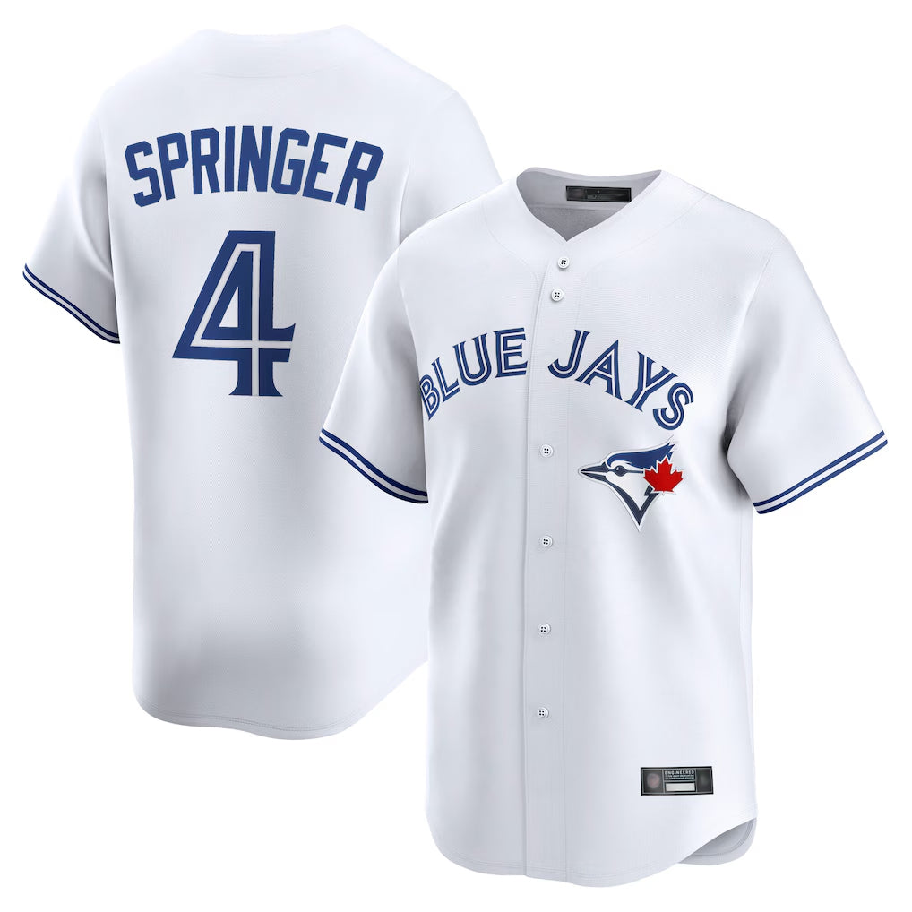 Davalo T.Blue Jays #4 George Springer Player White Home Limited Stitched Jerseys
