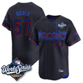 Davalo T.Blue Jays #57 Shane Bieber Player Black 2025 World Series City Connect All Stitched Jerseys