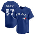 Davalo T.Blue Jays #57 Shane Bieber Player Royal Home Stitched Jerseys