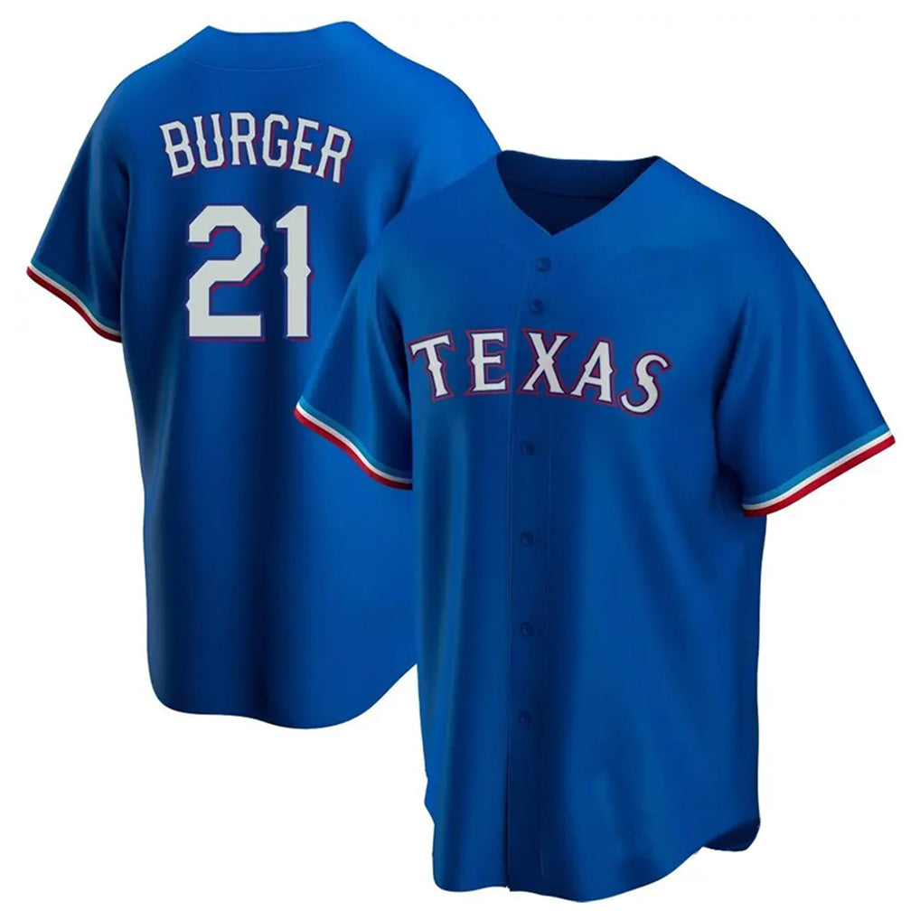 Davalo T.Rangers #21 Jake Burger Player Royal Home Replica Game Stitched Jerseys