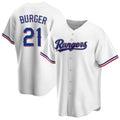 Davalo T.Rangers #21 Jake Burger Player White Home Game Stitched Jerseys