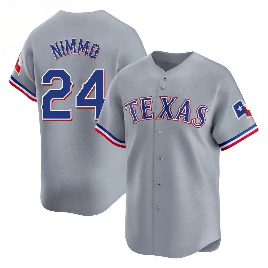 Davalo T.Rangers #24 Brandon Nimmo Player Gray Home Limited Stitched Jerseys