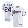 Davalo T.Rangers #24 Brandon Nimmo Player White Home Limited Stitched Jerseys