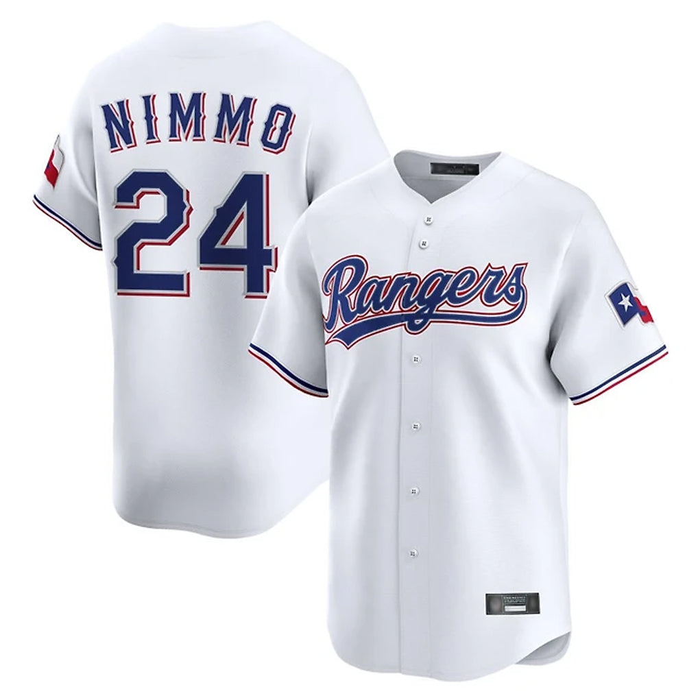 Davalo T.Rangers #24 Brandon Nimmo Player White Home Limited Stitched Jerseys