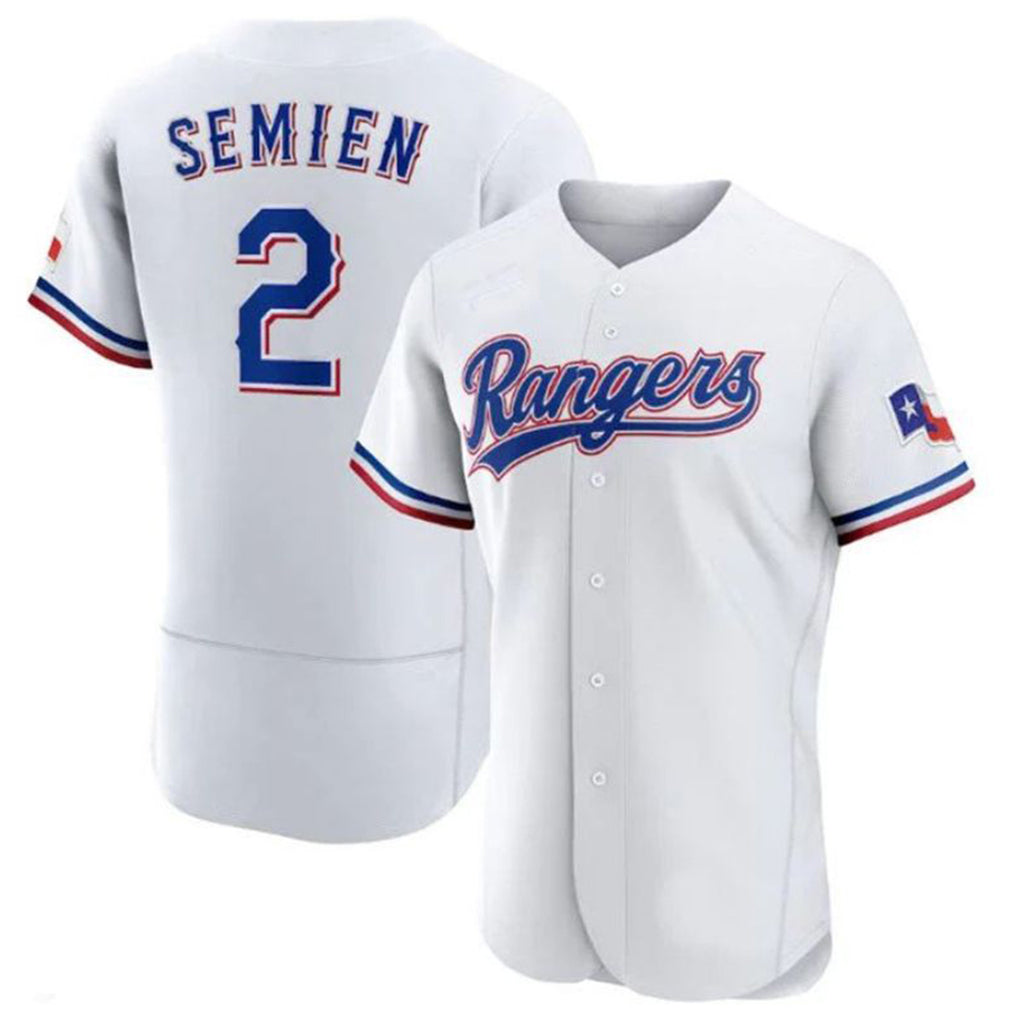 Davalo T.Rangers #2 Marcus Semien Player Gold Collection Limited White Elite Stitched Jerseys