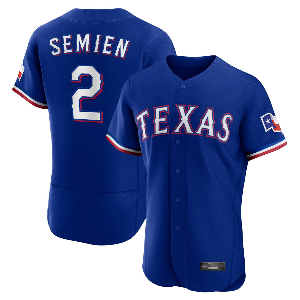 Davalo T.Rangers #2 Marcus Semien Player Royal Elite Home Limited Stitched Jerseys