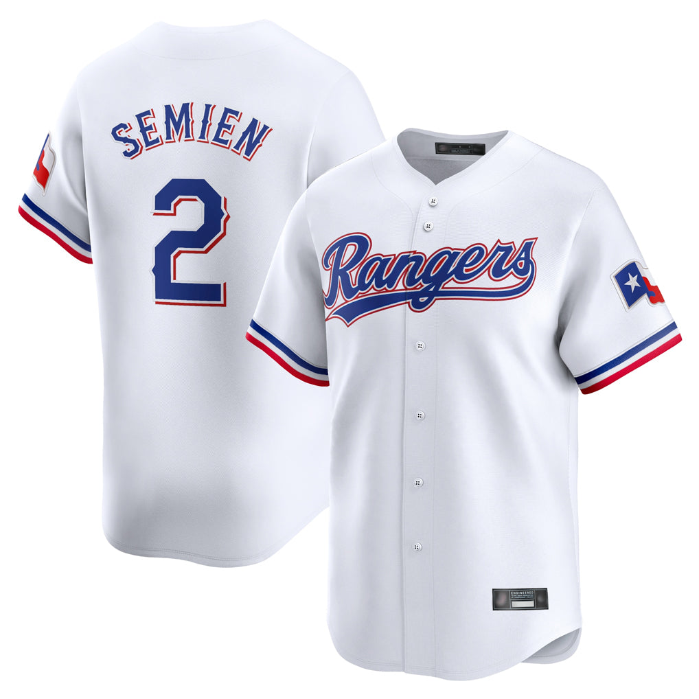 Davalo T.Rangers #2 Marcus Semien Player White Home Limited Stitched Jerseys