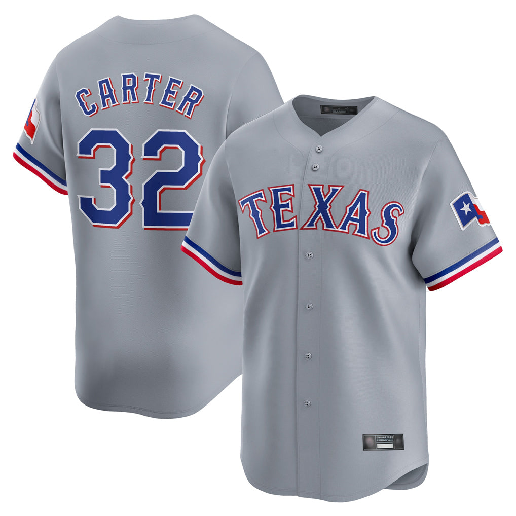 Davalo T.Rangers #32 Evan Carter Player Gray Home Limited Stitched Jerseys