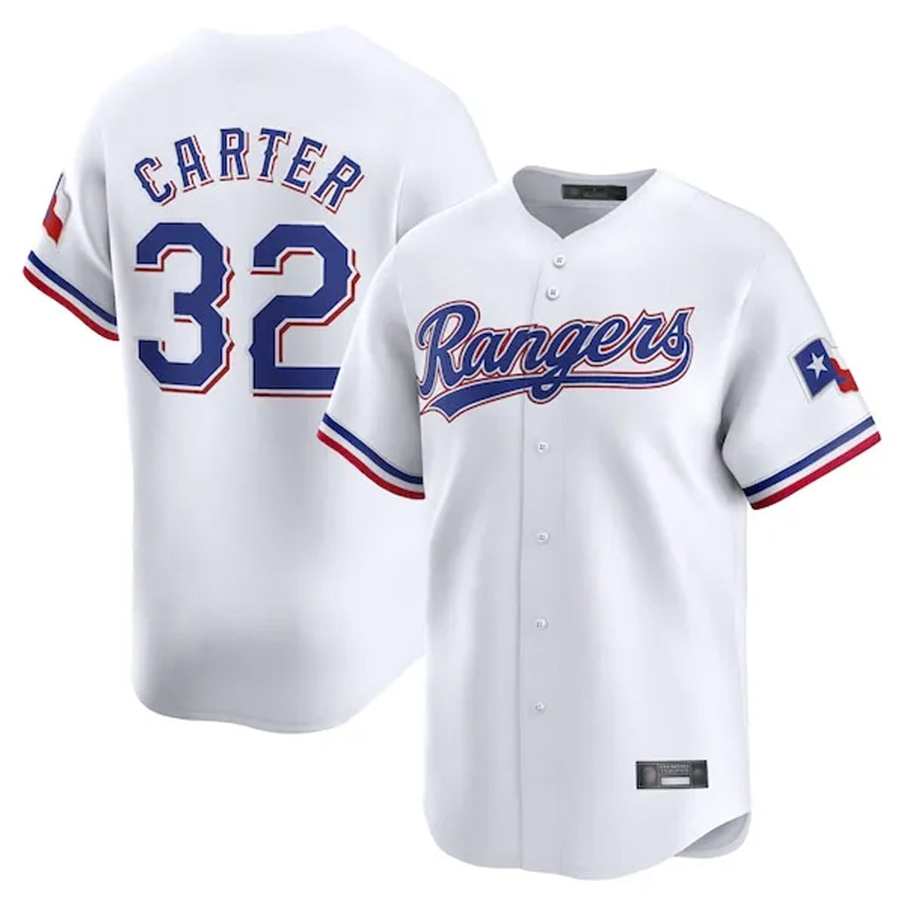 Davalo T.Rangers #32 Evan Carter Player White Home Limited Stitched Jerseys