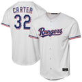 Davalo T.Rangers #32 Evan Carter Player White Home Replica Stitched Jerseys