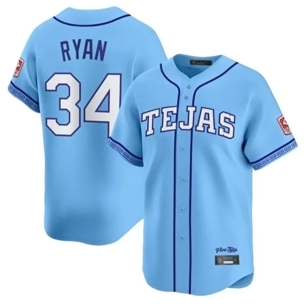 Davalo T.Rangers #34 Nolan Ryan Player Blue 2026 City Connect Premier Stitched Jerseys