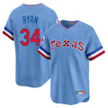 Davalo T.Rangers #34 Nolan Ryan Player Light Blue Cooperstown Collection Limited Stitched Jerseys