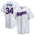 Davalo T.Rangers #34 Nolan Ryan Player White Home Game Stitched Jerseys