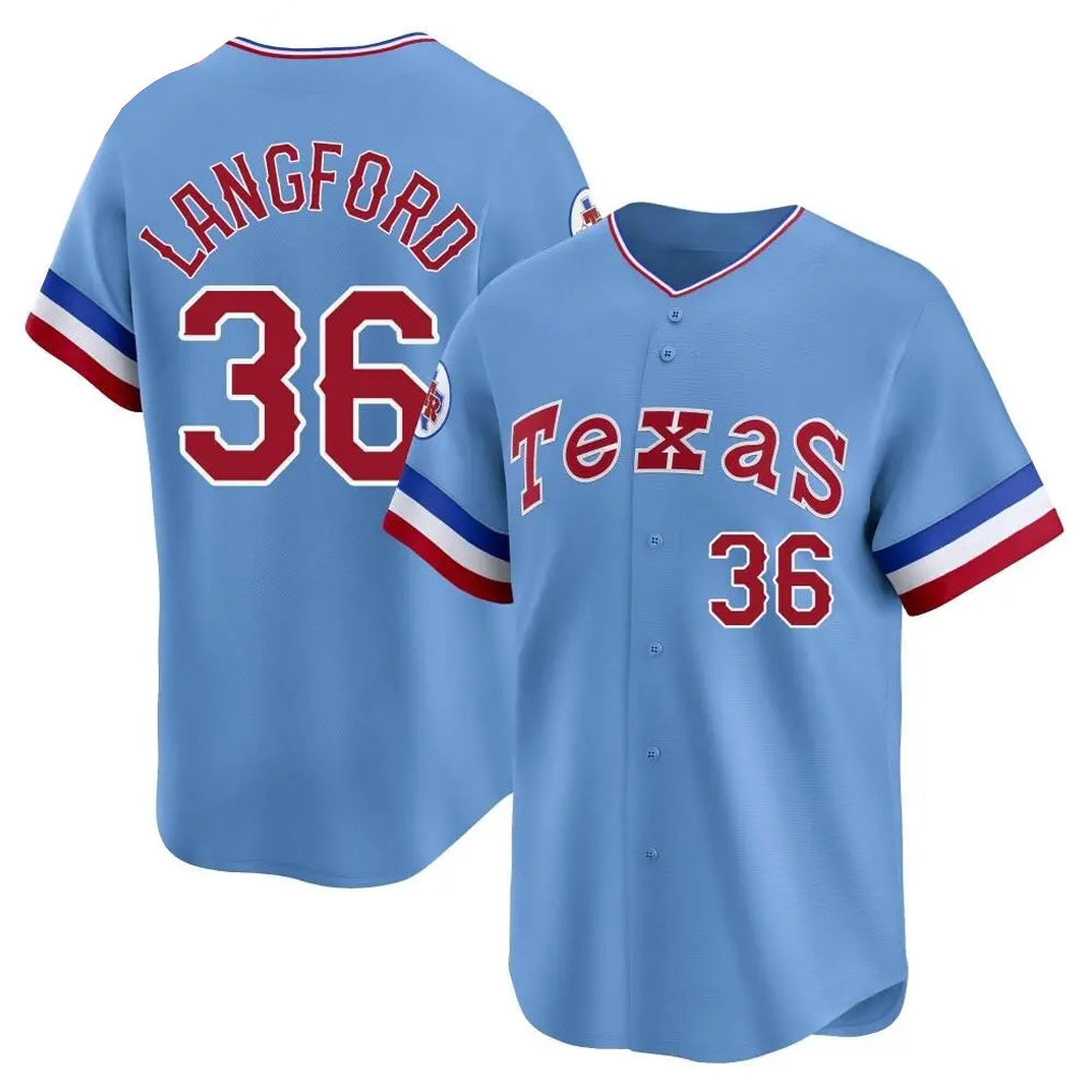 Davalo T.Rangers #36 Wyatt Langford Player Blue Home City Connect Limited Stitched Jerseys