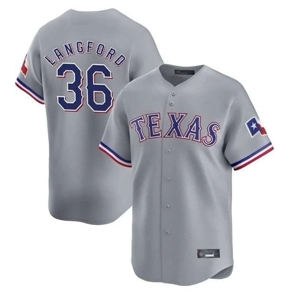Davalo T.Rangers #36 Wyatt Langford Player Gray Home Limited Stitched Jerseys