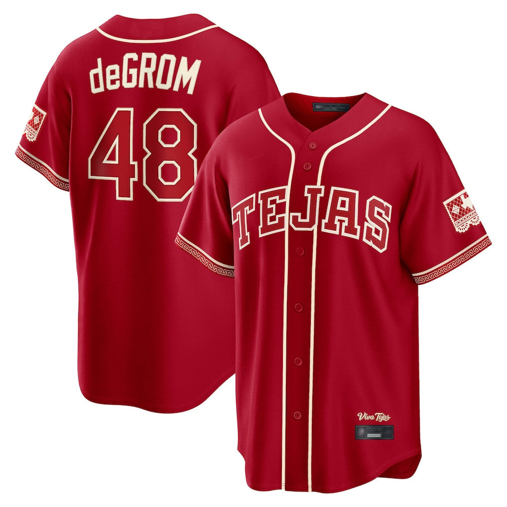 Davalo T.Rangers #48 Jacob deGrom Player Red 2026 City Connect Limited Stitched Jerseys