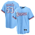 Davalo T.Rangers #53 Adolis Garcia Player Light Blue Home Game Stitched Jerseys