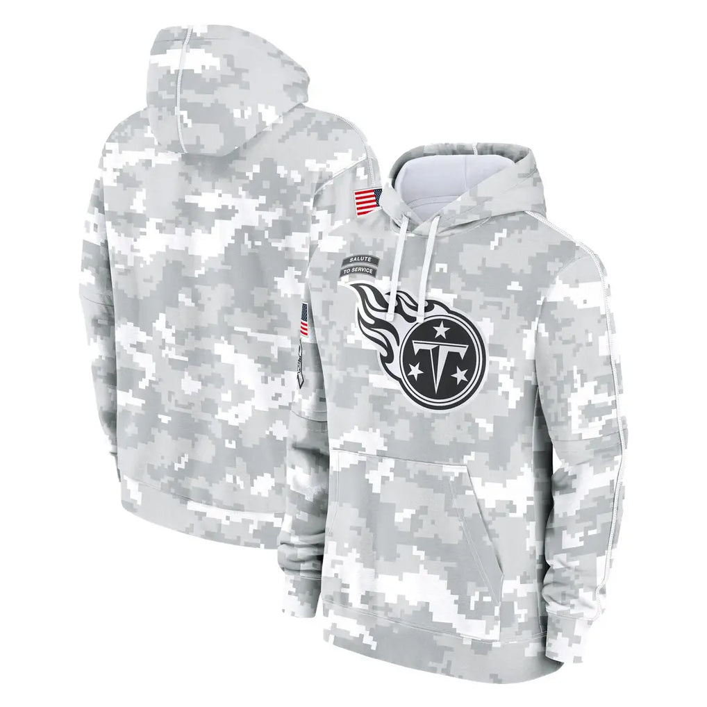Davalo T.Titans Camo Arctic Salute to Service Pullover Hoodies Home Game Blank Player Stitched Jerseys