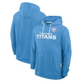 Davalo T.Titans Light Blue LOGO Pullover Hoodies Home Game Blank Player Stitched Jerseys