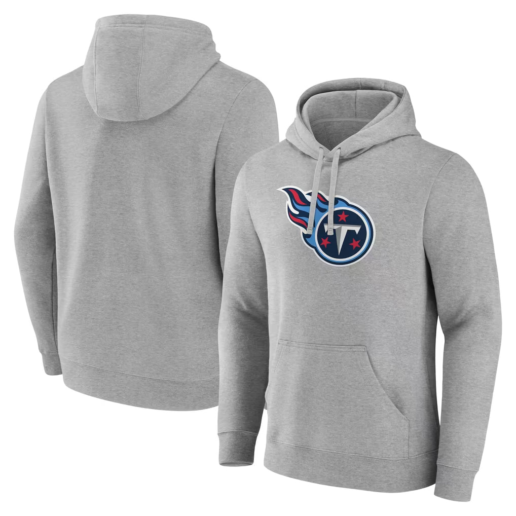 Davalo T.Titans Light Gray LOGO Pullover Hoodies Home Game Blank Player Stitched Jerseys