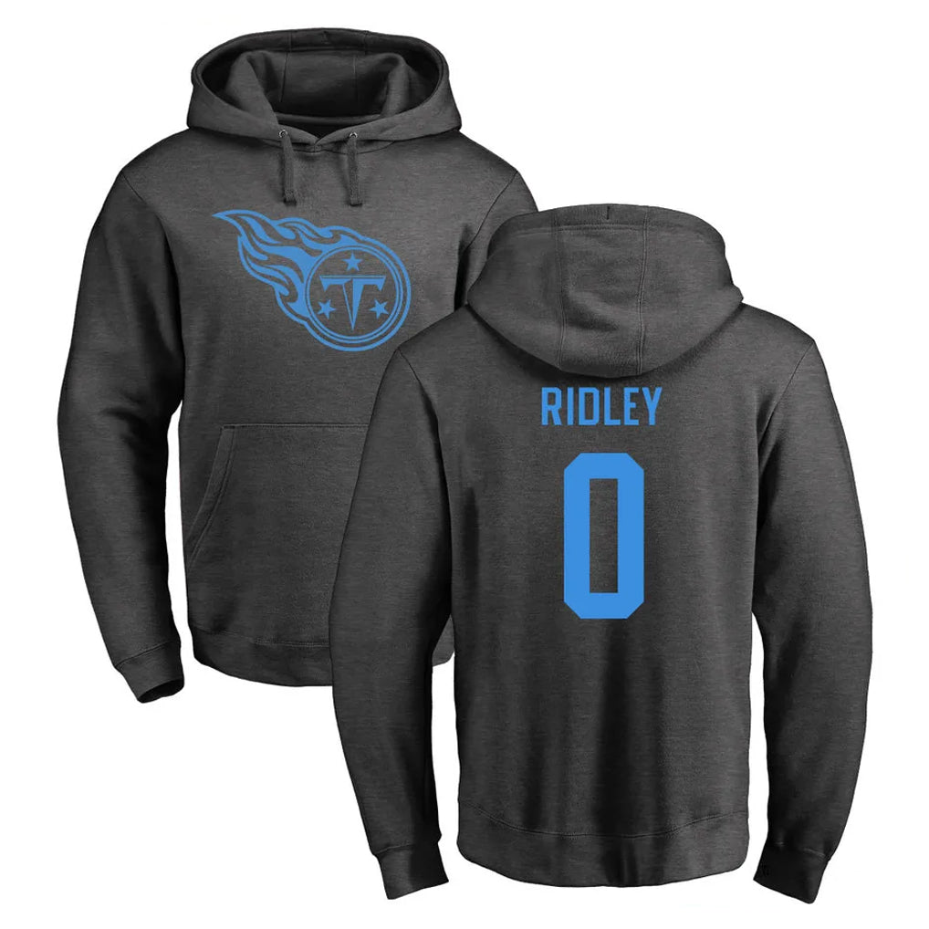 Davalo T.Titans #0 Calvin Ridley Player Ash One Color Pullover Hoodies Home Game Stitched Jerseys