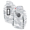 Davalo T.Titans #0 Calvin Ridley Player Camo Arctic Salute to Service Pullover Hoodies Home Game Stitched Jerseys