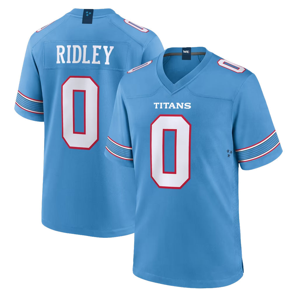 Davalo T.Titans #0 Calvin Ridley Player Light Blue 2026 Game Home Stitched Jerseys