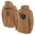 Davalo T.Titans #11 Jermaine Johnson II Player Brown Salute To Service Club Pullover Hoodies Home Game Stitched Jerseys