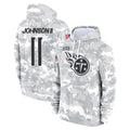 Davalo T.Titans #11 Jermaine Johnson II Player Camo Arctic Salute to Service Pullover Hoodies Home Game Stitched Jerseys