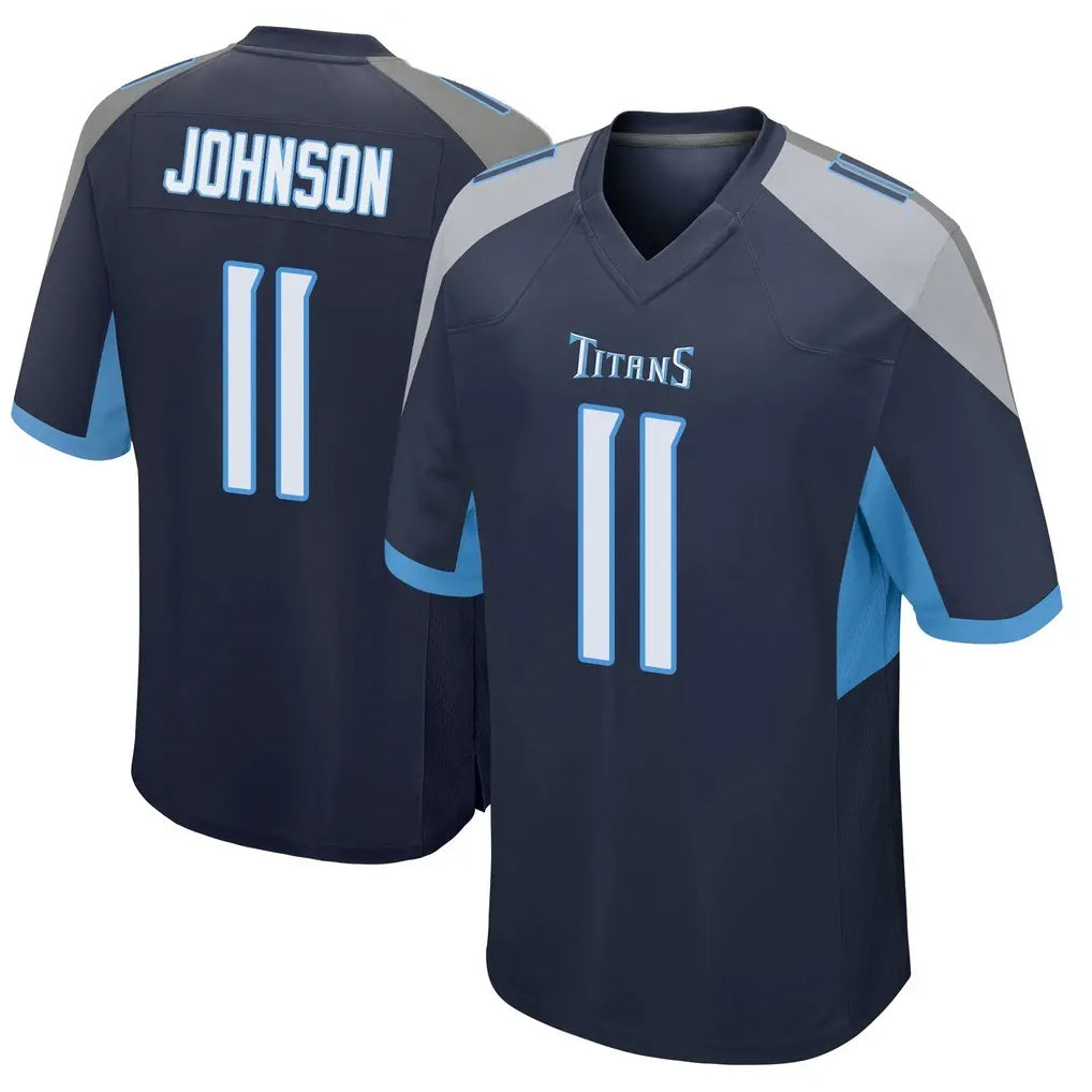 Davalo T.Titans #11 Jermaine Johnson II Player Navy Home Game Stitched Jerseys