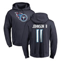 Davalo T.Titans #11 Jermaine Johnson II Player Navy Logo Pullover Hoodies Home Game Stitched Jerseys