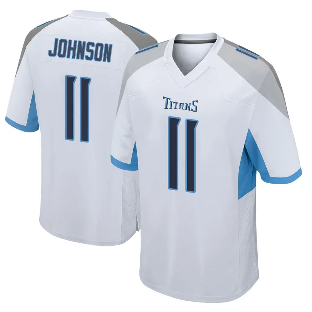 Davalo T.Titans #11 Jermaine Johnson II Player White Home Game Stitched Jerseys