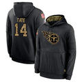Davalo T.Titans #14 Carnell Tate Player Black Salute to Service Sideline Performance Pullover Hoodies Home Game Stitched Jerseys